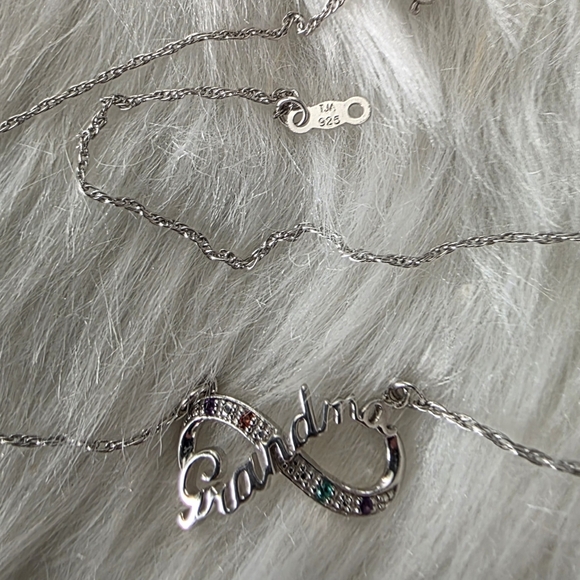 925 Infinity Grandma Pendant With Agate, Amethyst, Garnet, Chrysoprase Gemstones - Picture 1 of 4